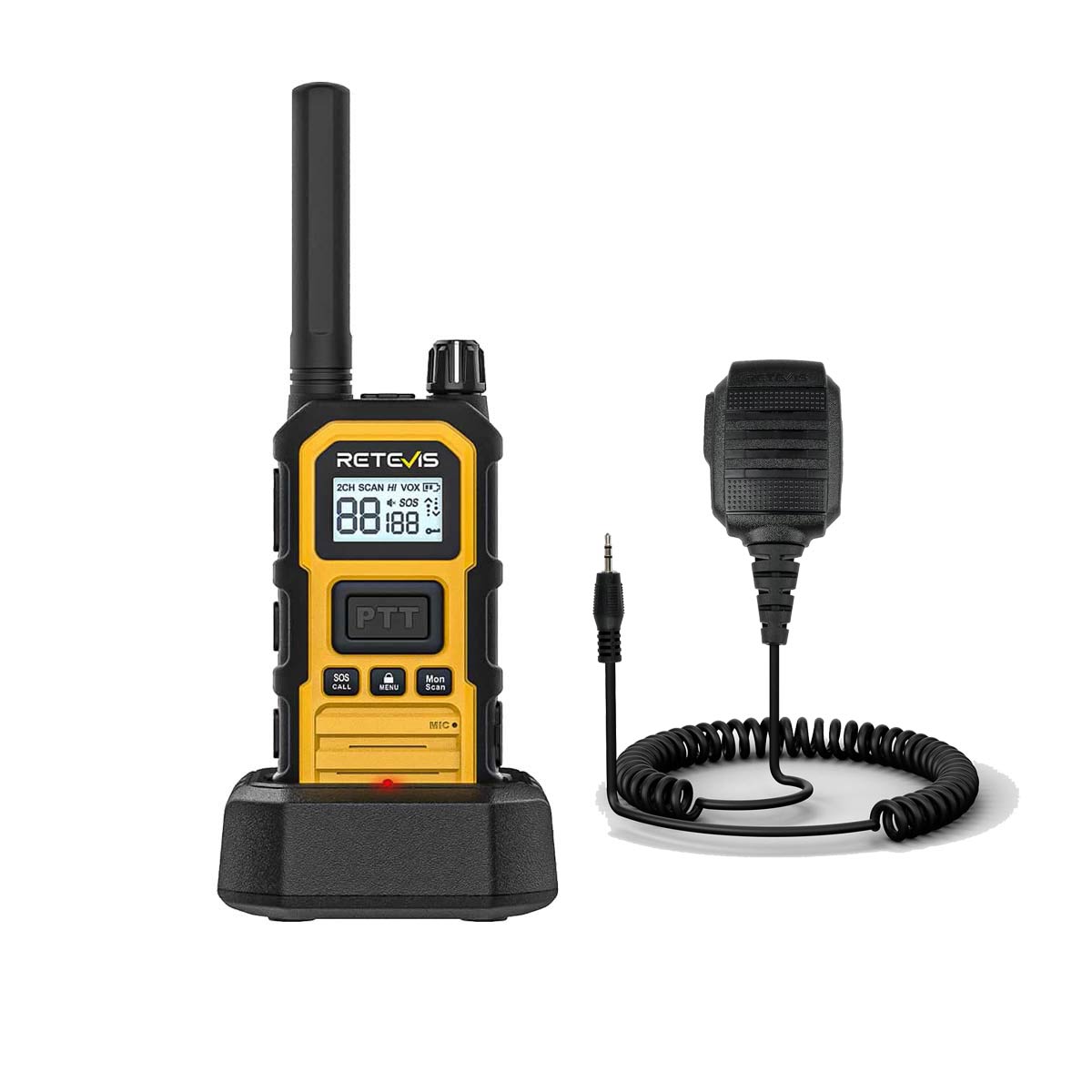 Retevis RB648 Plus IP67 Waterproof Construction Walkie Talkie with IP54 waterproof Speaker Mic