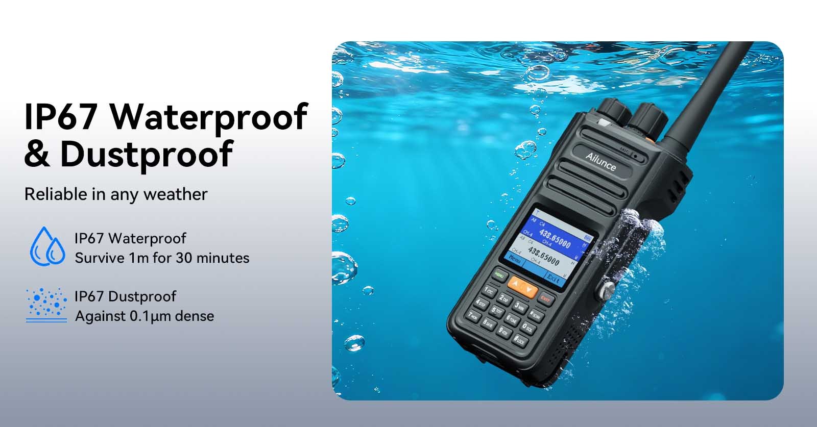 IP67 Waterproof & Dustproof Retevis Ailunce Radio HA2