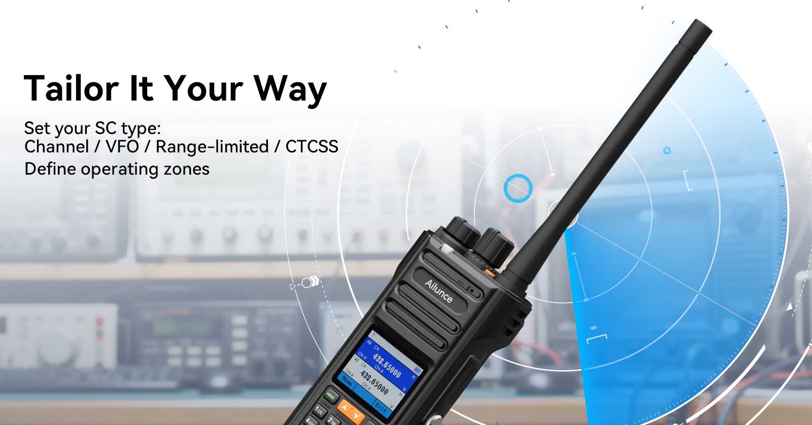 Ailunce HA2 ham radio with customizable settings