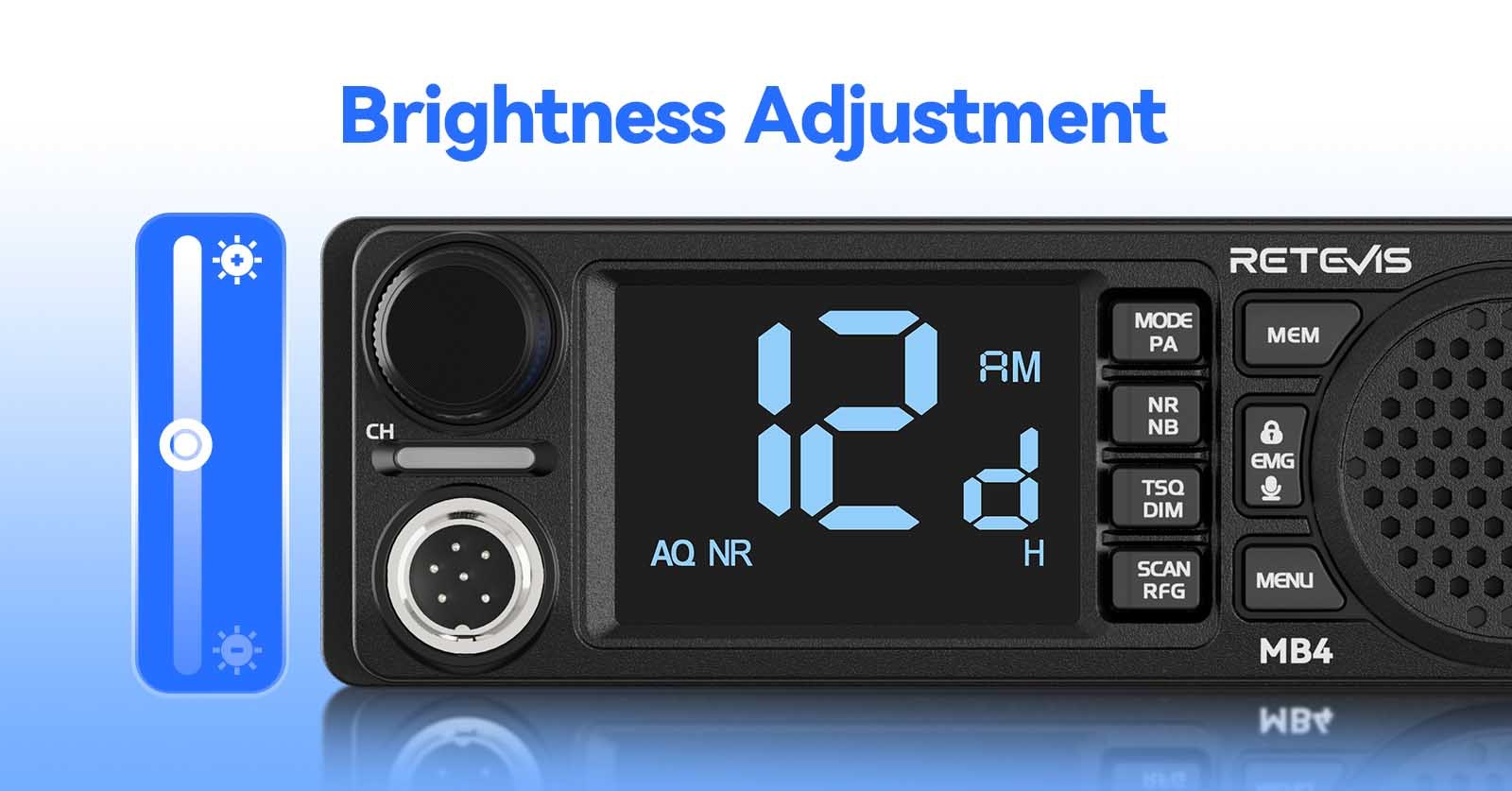 Retevis MB4 bright 2.4-inch display