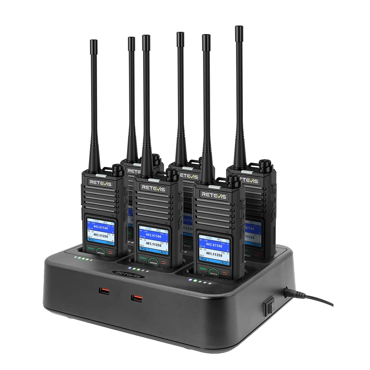 Retevis RB58 UHF Business Two Way Radio 6 Pack with Gang Charger