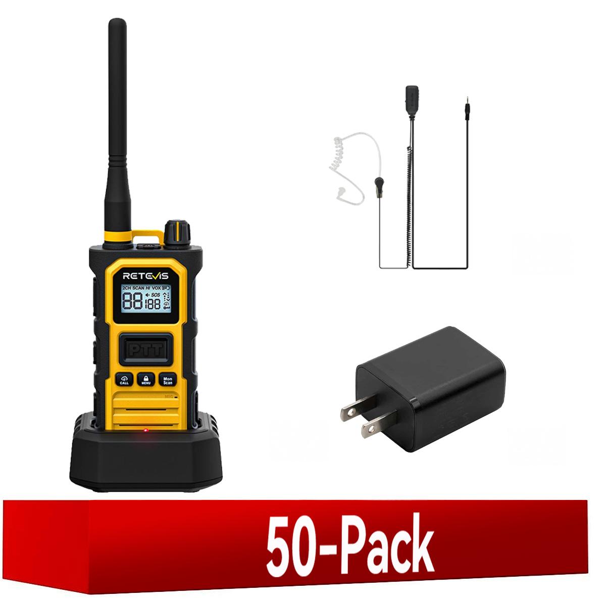 RB48 Pro IP67 Waterproof Heavy Duty Durable Walkie Talkie with PTT MIC Earpiece