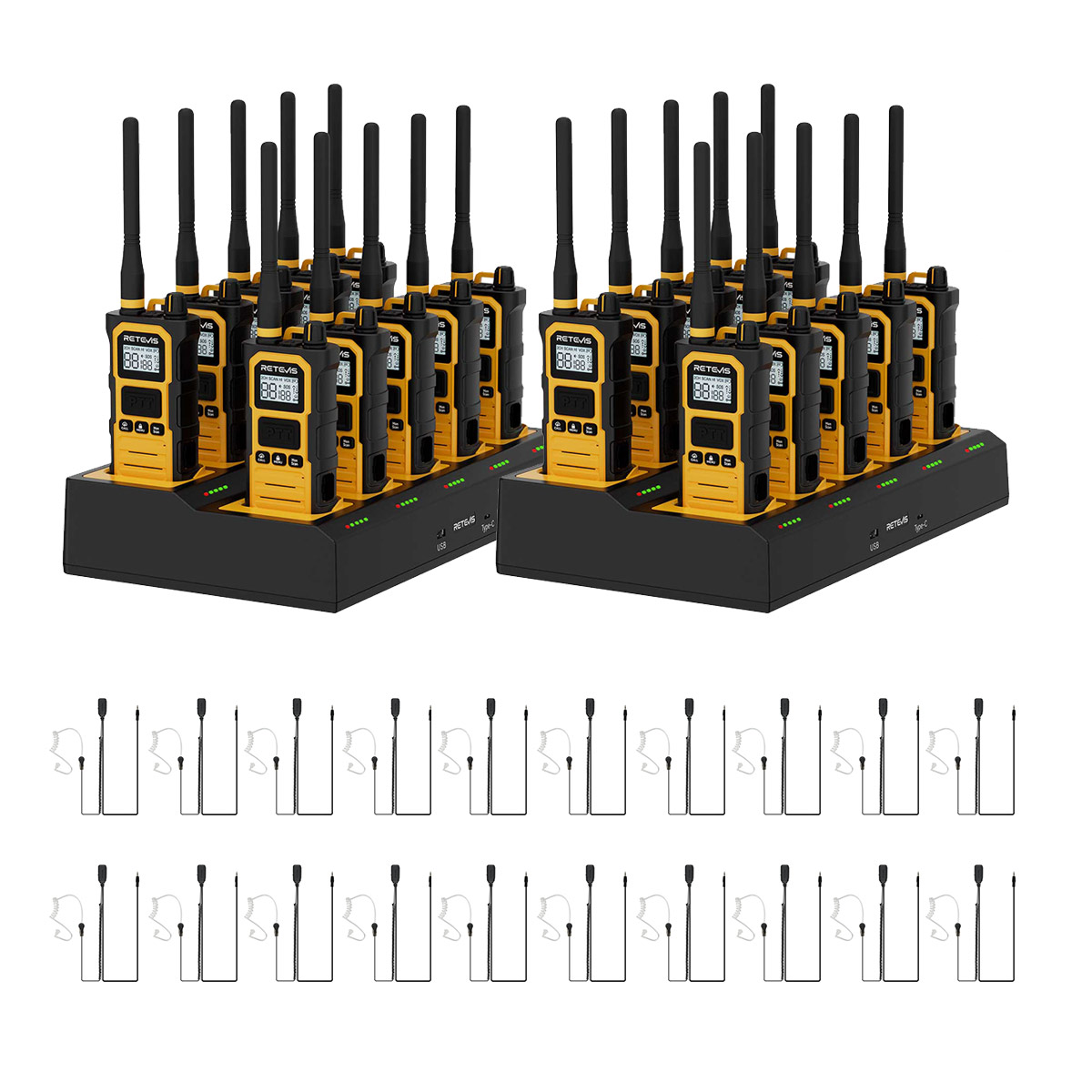 RB48 Pro Heavy Duty Walkie Talkie with Multi Charger (six/ten way)