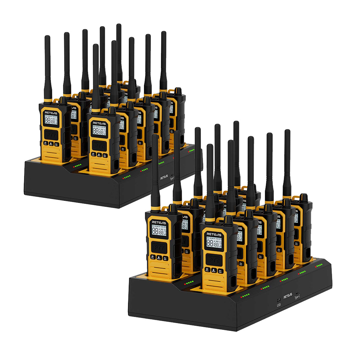 RB48 Pro Heavy Duty Walkie Talkie with Multi Charger (six/ten way)