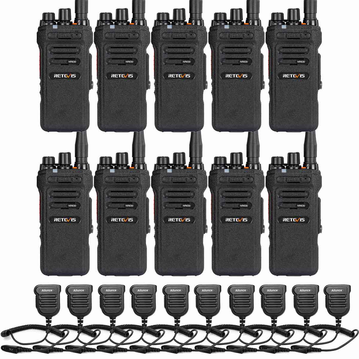 Retevis NR630 Long Range Waterproof Walkie Talkie with Speaker Mic