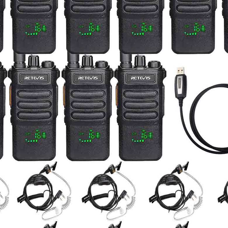 RT86 Commercial Two Way Radio with Covert Acoustic Tube Earpiece