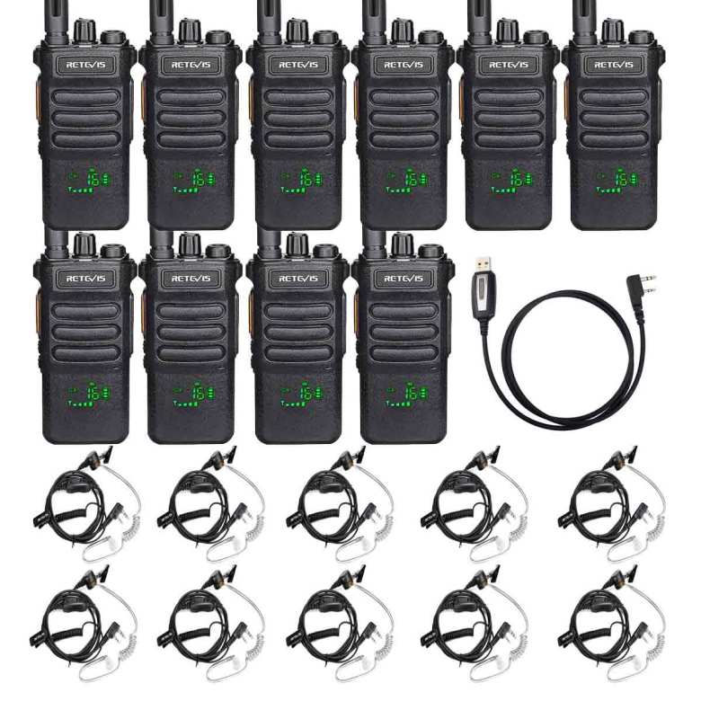 RT86 Commercial Two Way Radio with Covert Acoustic Tube Earpiece