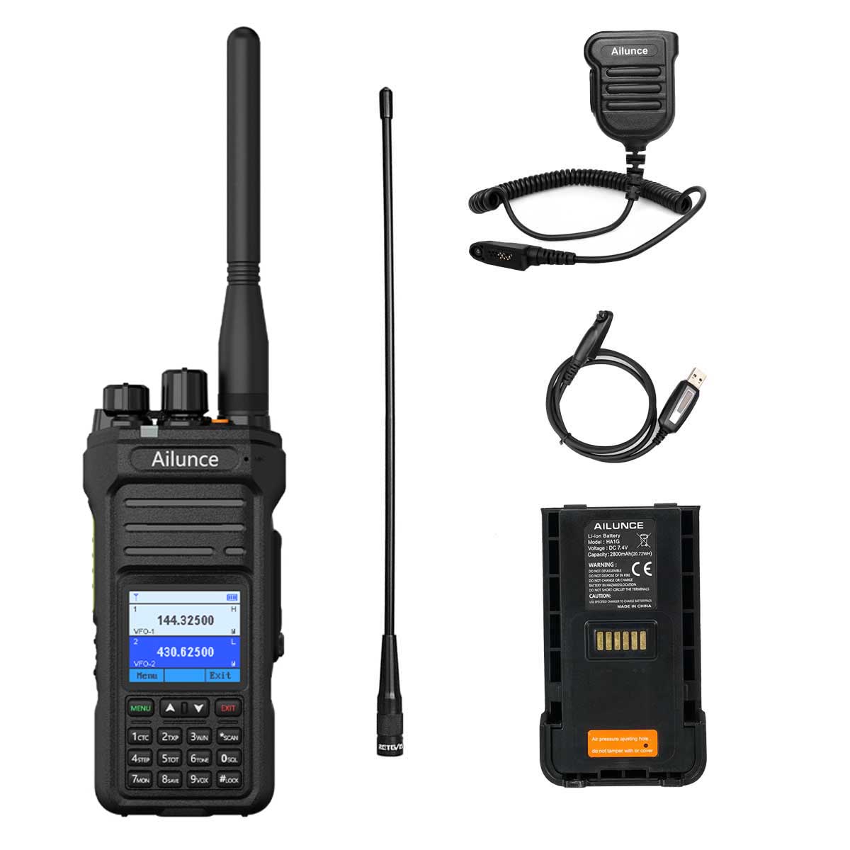 HA1G IP67 Waterproof GMRS Radio with Accessories