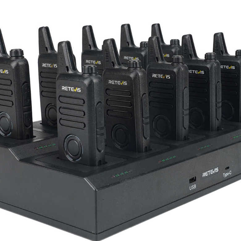Retevis RT22S 22-Channel FRS Radio 10 Packs with 10-Way Charger | License-Free | USB-C Charging | Long Battery Life | Lightweight | VOX