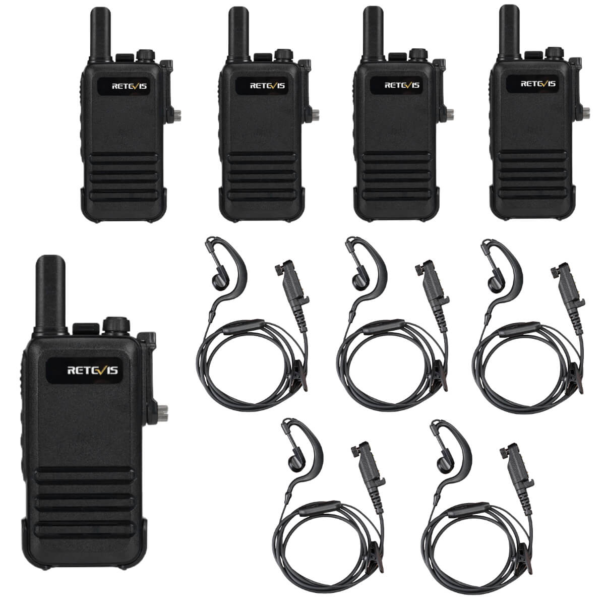 RB647 IP67 Waterproof PMR446 Portable Radio with Earpiece (5 Packs)