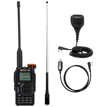 Retevis RA79 Dual Band 5W Rechargeable Two Way Radio with Aviation Band