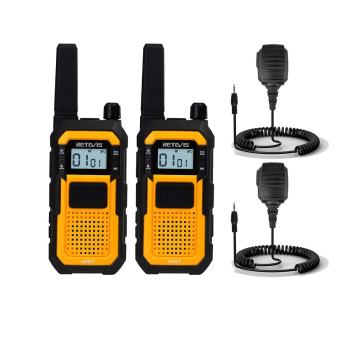 Retevis RB48 Radio with Speaker Mic | License-Free | IP67 Waterproof | USB-C Charging | 2000mAh Battery | Built for Construction Sites