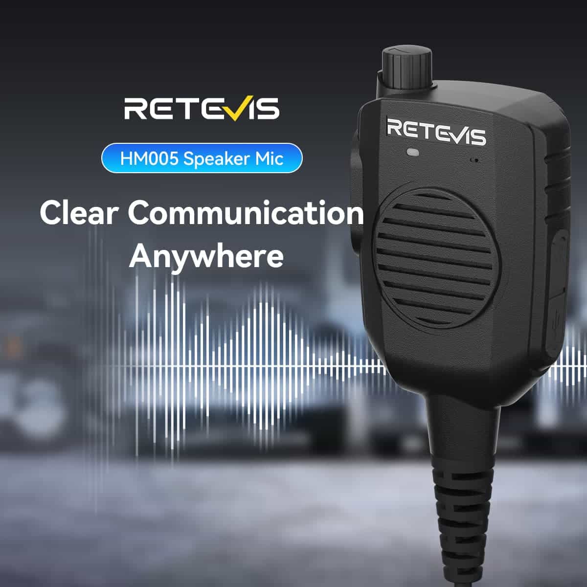 Retevis HM005 AI Noise Canceling Speaker Mic Microphone GP328Plus Radios