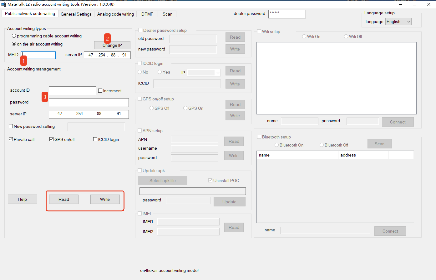 Enter device details