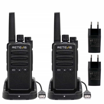 Retevis RT668B PMR446 Business Radio 2 Packs | License-Free | Long Standby Time | USB-C Charging | VOX Hands-Free