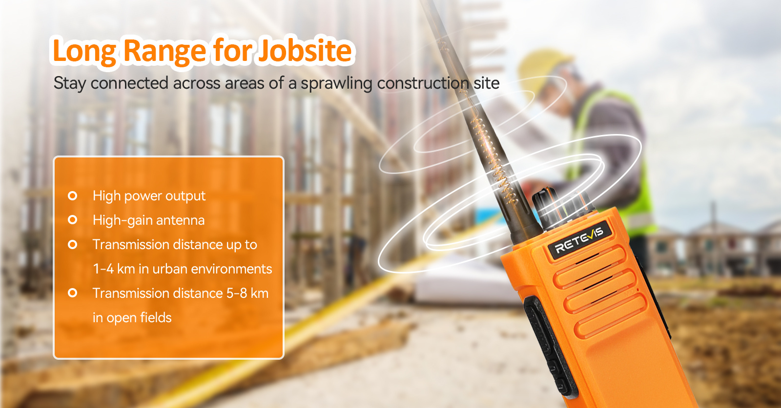Retevis RT29 long range two-way radio with high power output