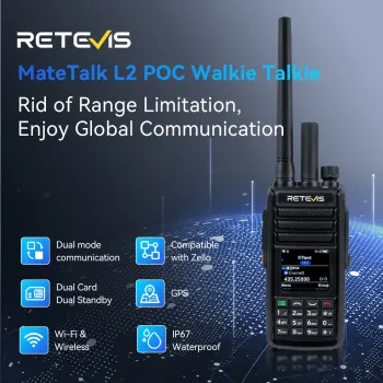 Retevis MateTalk L2 PoC Radio 4G Dual SIM Network UV Walkie Talkie