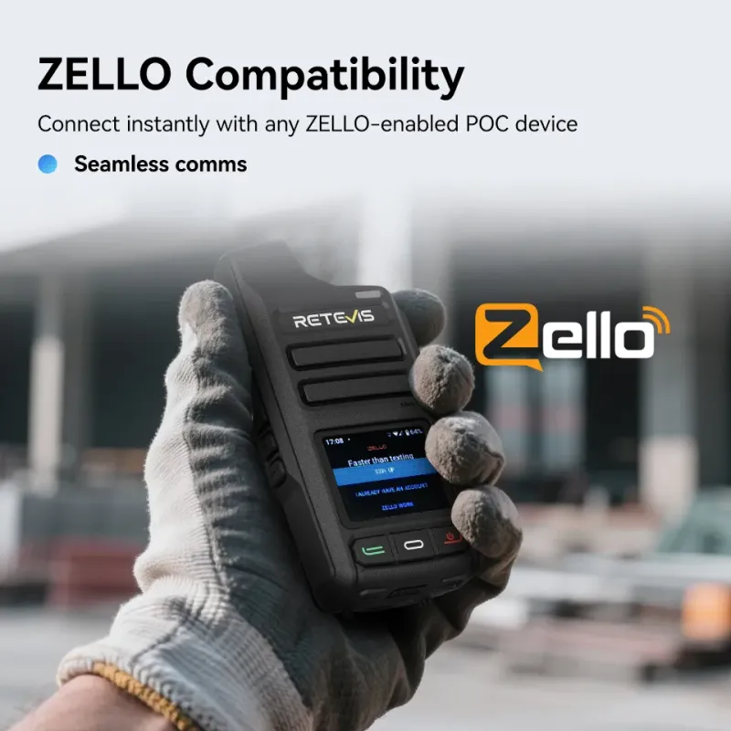 Retevis L71 Zello PoC Radio WIFI/4G Real-time Intercom | Zero Monthly Fee | Long Range Global Intercom Radio for Hotel, Logistics GPS, SOS for Security, Fleet, Bluetooth Starlink Compatible