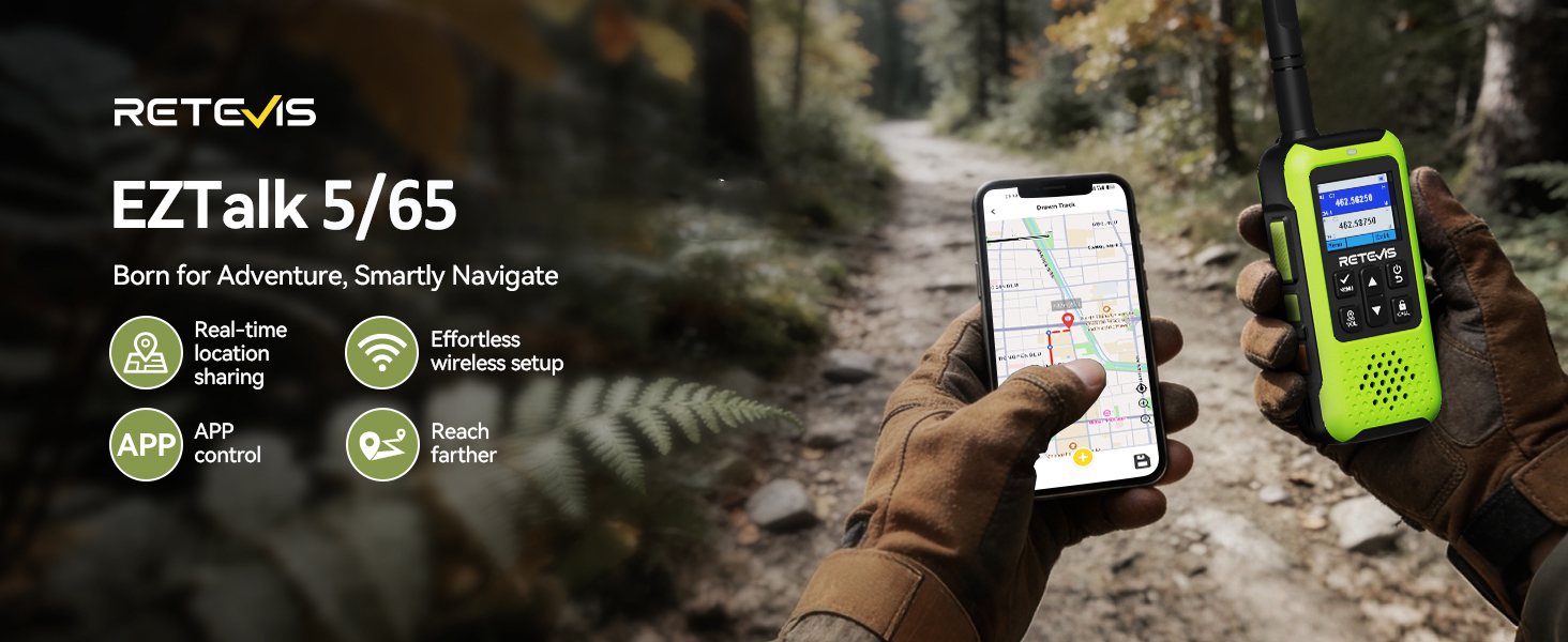 Retevis Eztalk5/65 Outdoor Bluetooth Walkie Talkie