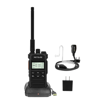 RT86S Long Range LCD Display Walkie Talkie with PTT MIC Covert Acoustic Tube Earpiece