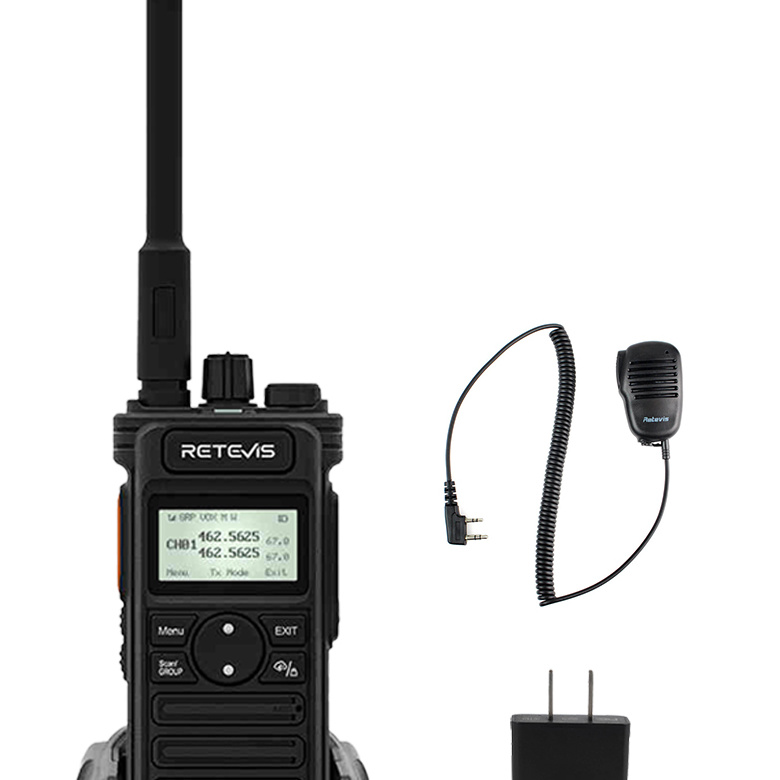 RT86S Long Range LCD Display Walkie Talkie with Mini Speaker Mics