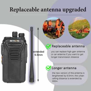 Retevis RT27V MURS Radio with Long Antenna and Speaker Mic 10 Packs | License-Free | USB Charging | High Gain Antenna | VOX | Long Battery Life