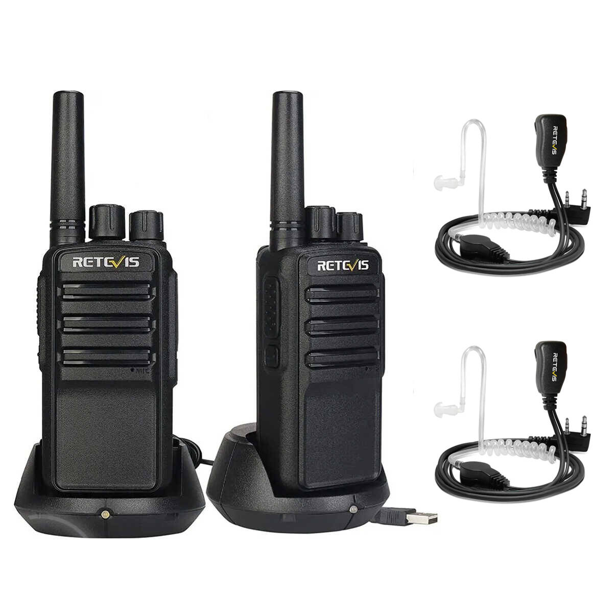 Retevis NR10 Noise Cancelling Radio Bundle with Earpieces 2Pack