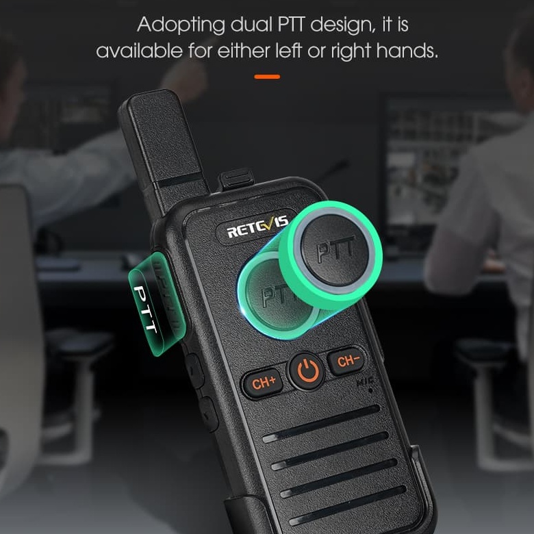 Retevis RB45 FRS Radio 6 Packs | License-Free | USB-C Charging | Dual PTT | 1100mAh Battery | VOX