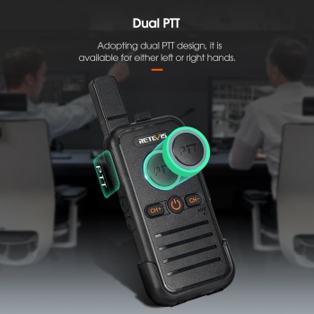 Retevis RB45 FRS Radio 6 Packs | License-Free | USB-C Charging | Dual PTT | 1100mAh Battery | VOX
