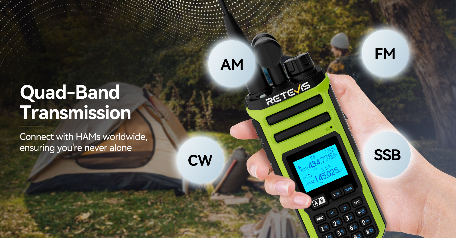 retevis a3 ham radio quard band transmission