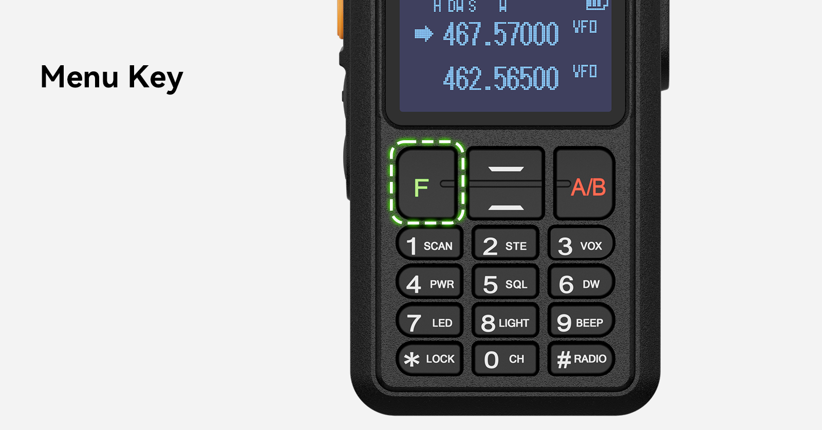 Retevis RA89 Menu Key