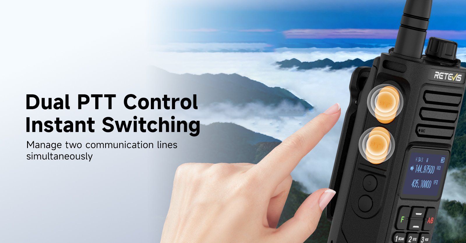 Retevis RA89R with Dual PTT control