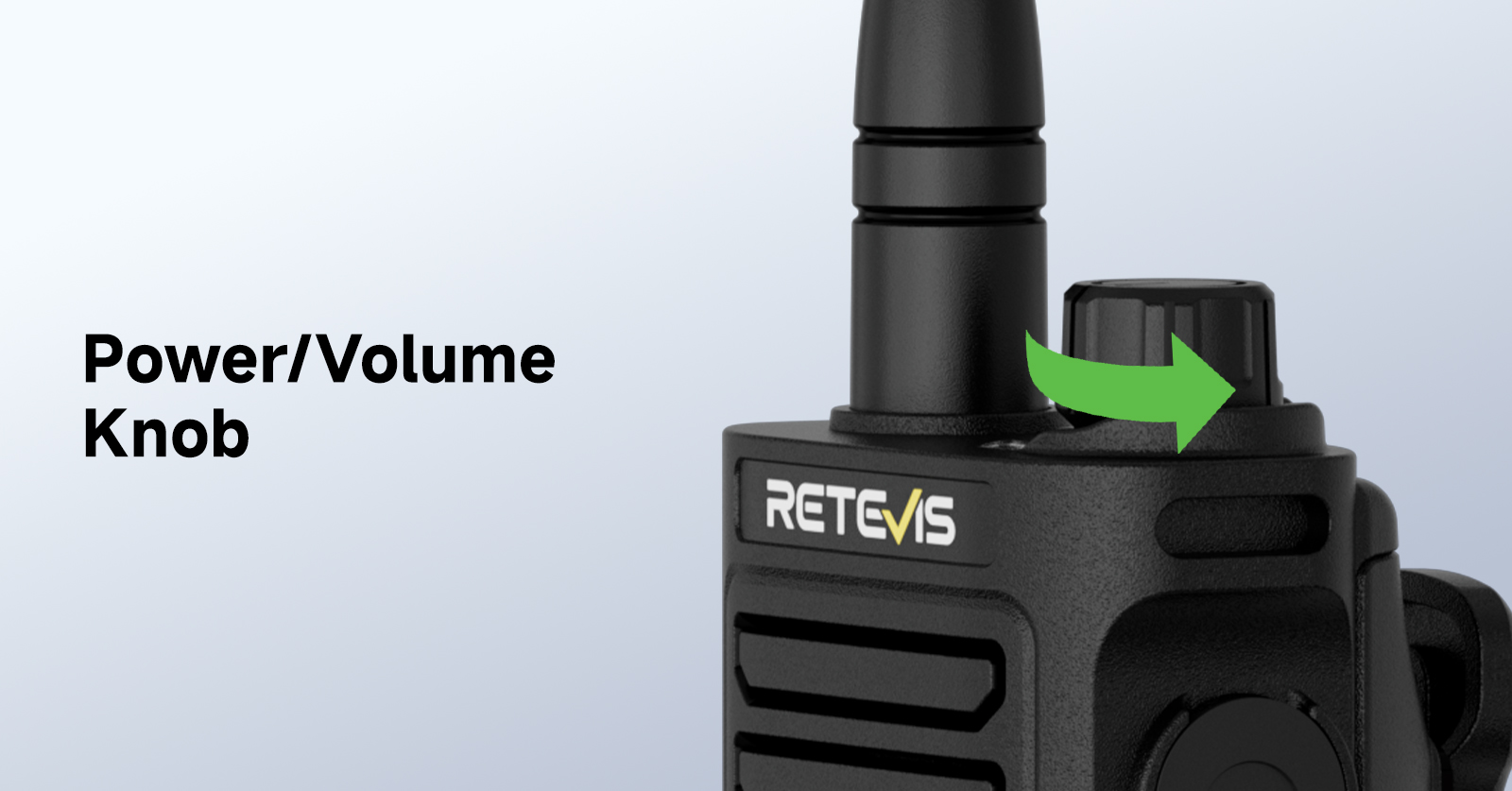 Retevis RA89R: Power/Volume Knob
