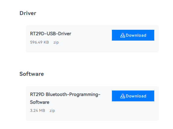 Rt29d radio driver and software