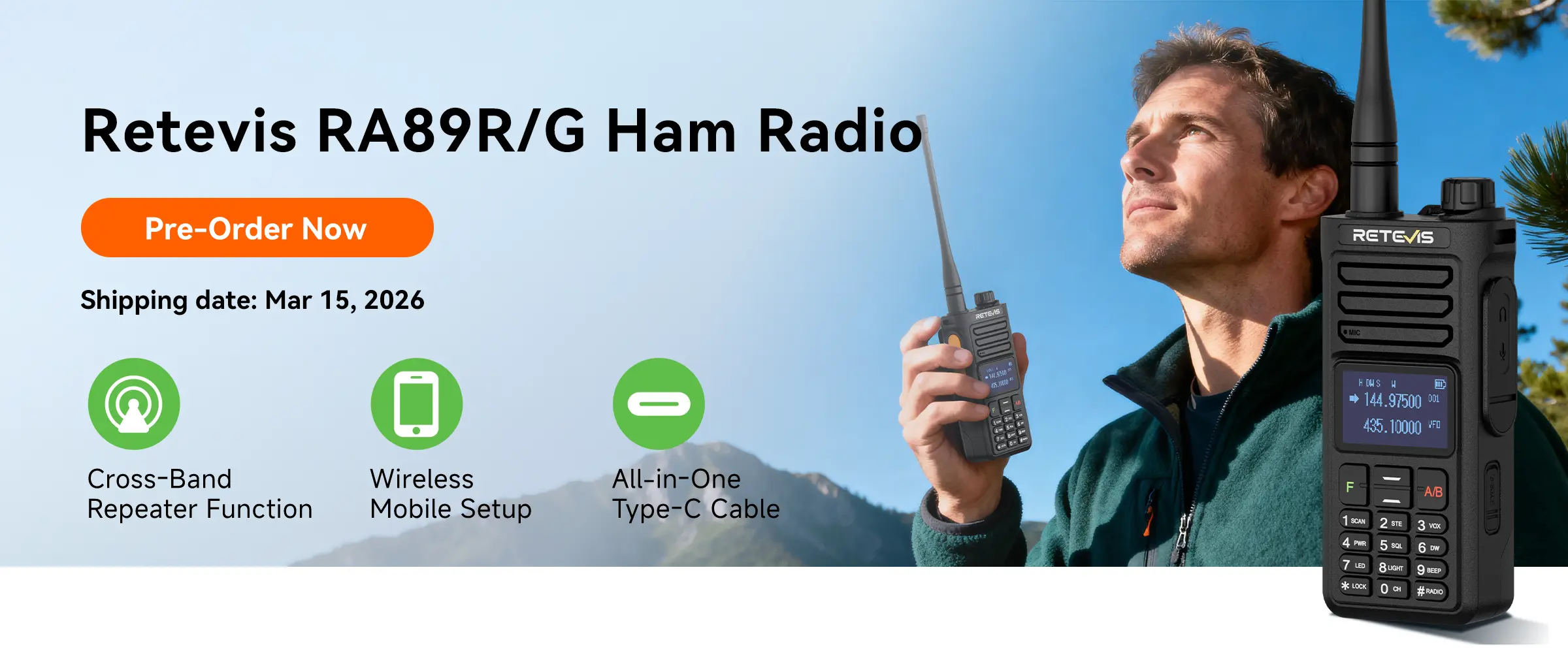 RA89R High Power Dual Band Handheld Ham Radio