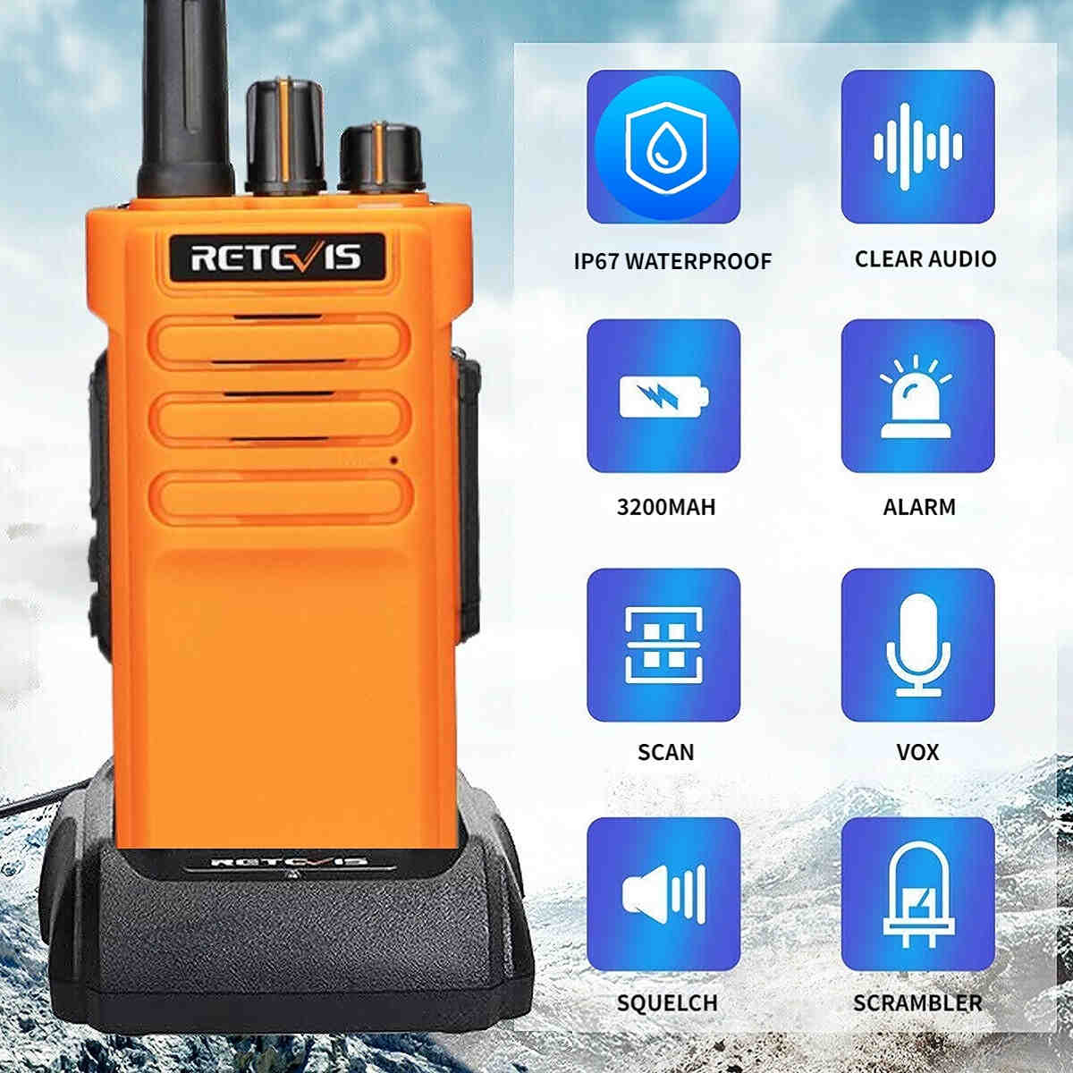 RT29 Orange UHF Waterproof Radio