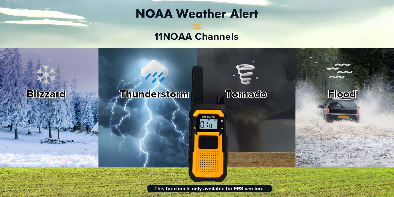 RB48 NOAA weather alert walkie talkie for farm crews