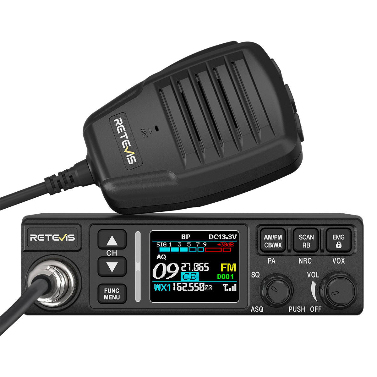 Retevis MB3B Dual-Mode AM/FM CB Radio with NRC Noise Reduction