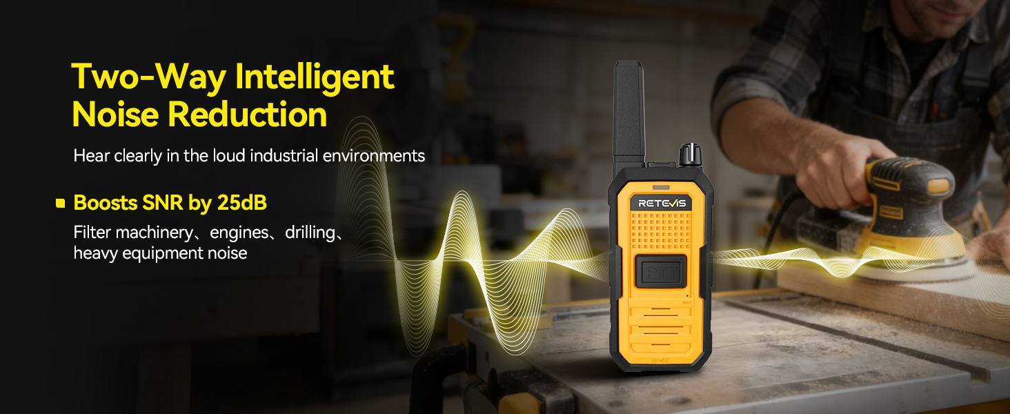 Retevis RB48A FRS two way radio two-way noise reduction diagram for loud construction site