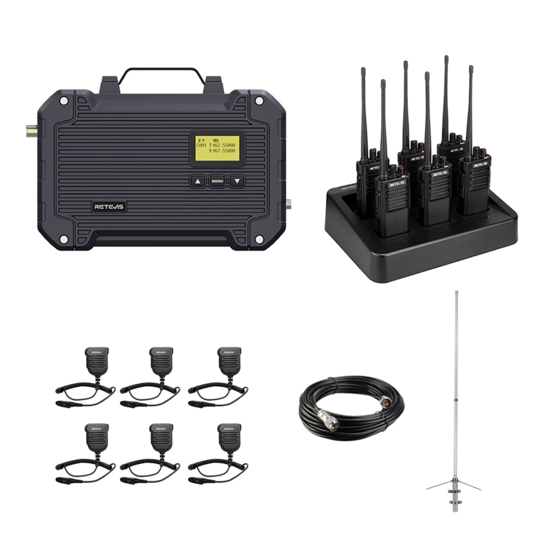 Retevis two-way radio repeater communication kit for professional remote area communication setup