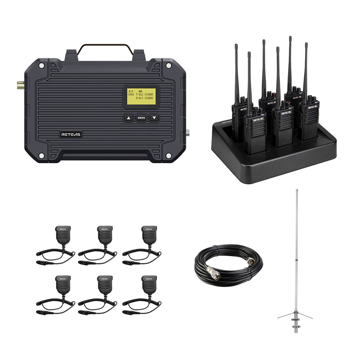 Retevis two-way radio repeater communication kit for professional remote area communication setup