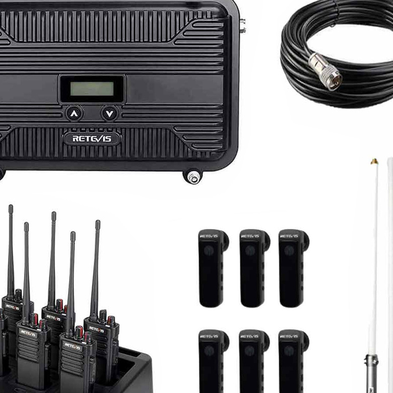 RT97P DMR Radio Repeater with RT29D DMR Walkie Talkie System for Large Business