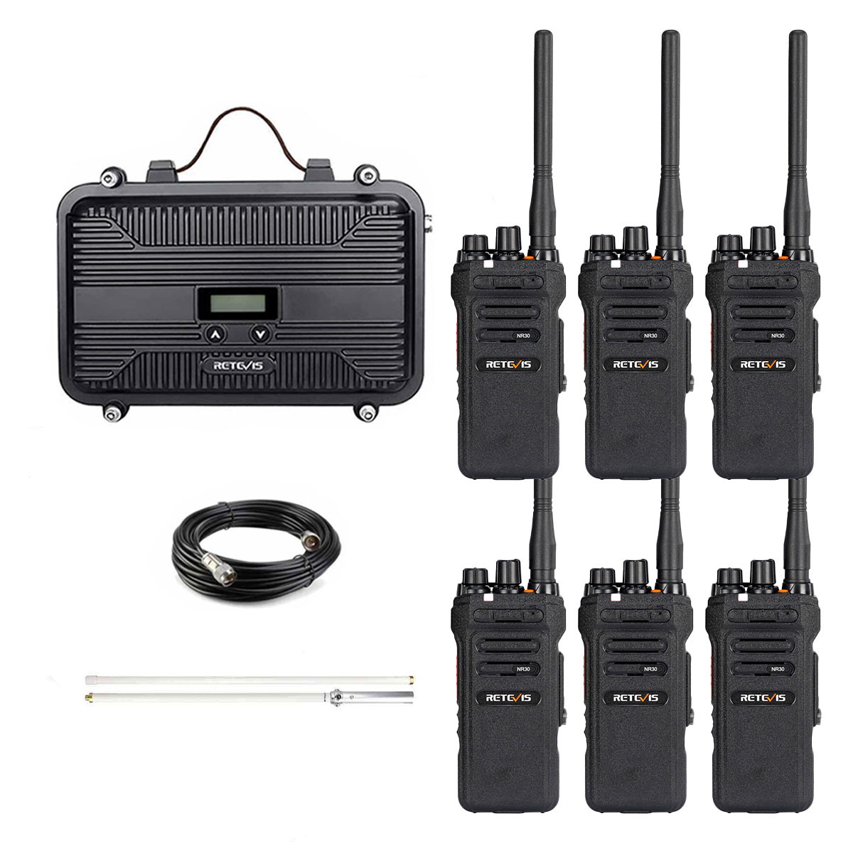 Retevis RT97S GMRS Repeater with NR30 Long Range GMRS Radio Bundle