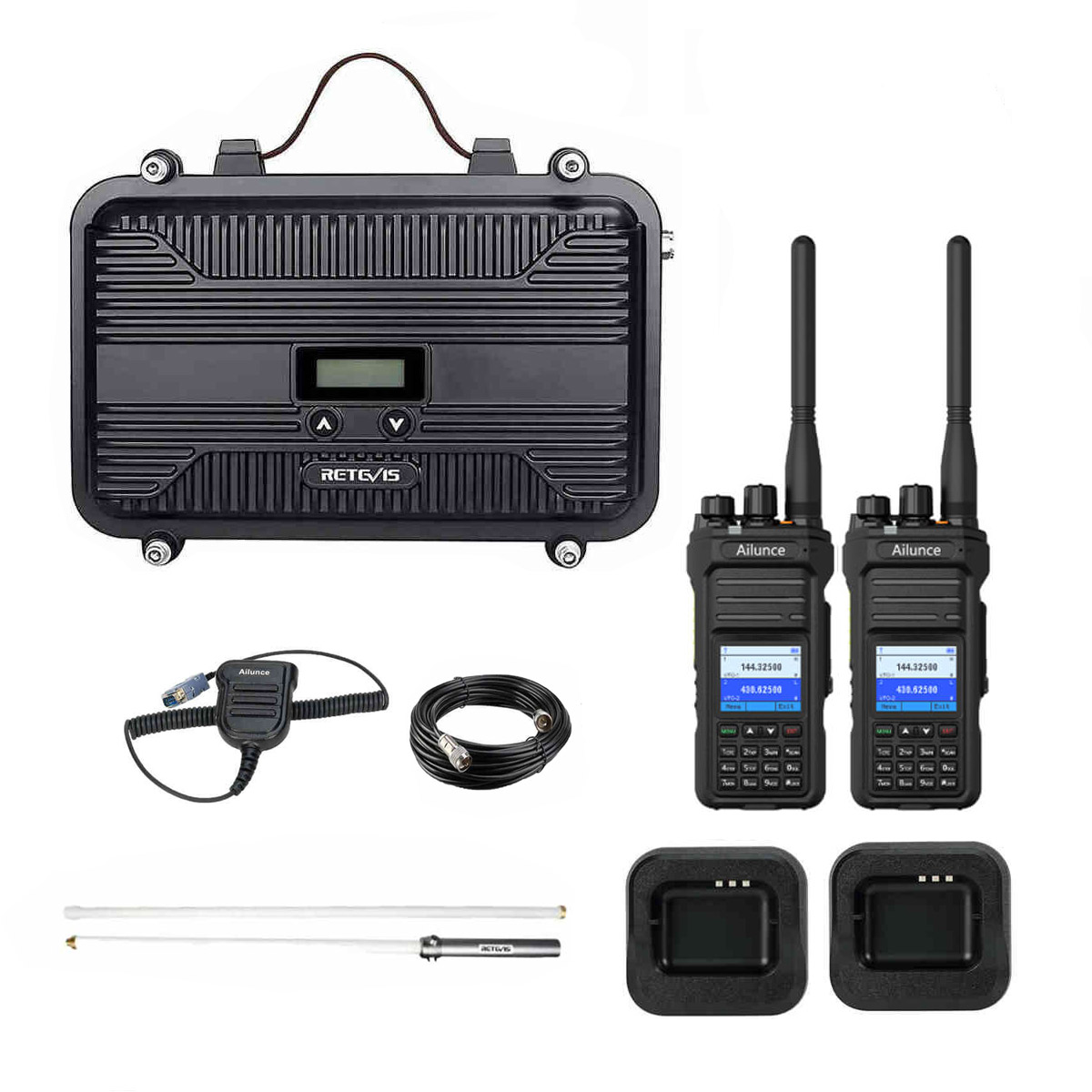 Retevis RT97S Portable Repeater and Ailunce HA1G GMRS Radio Bundle