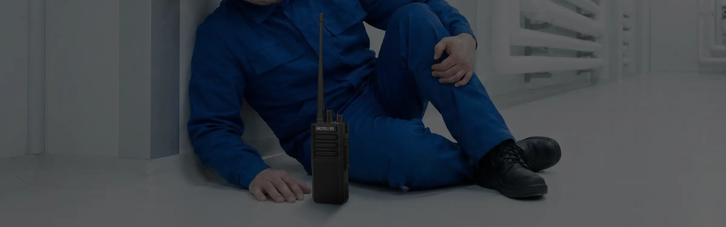 Factory-ready radios monitor lone workers and detect falls for 24-hour shift coverage.