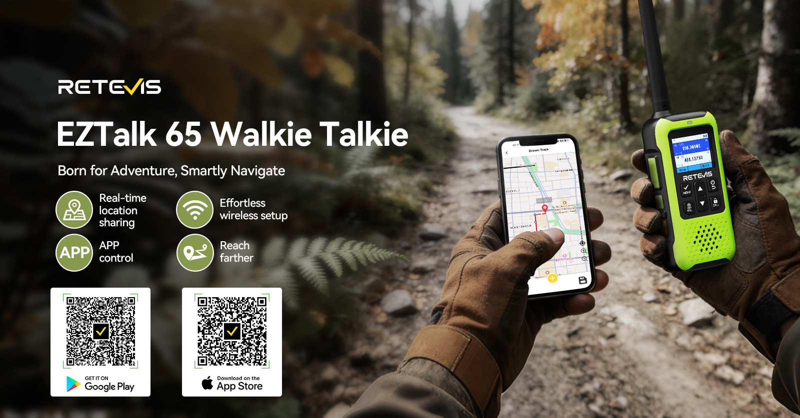 Retevis Eztalk5/65 Outdoor Bluetooth Walkie Talkie