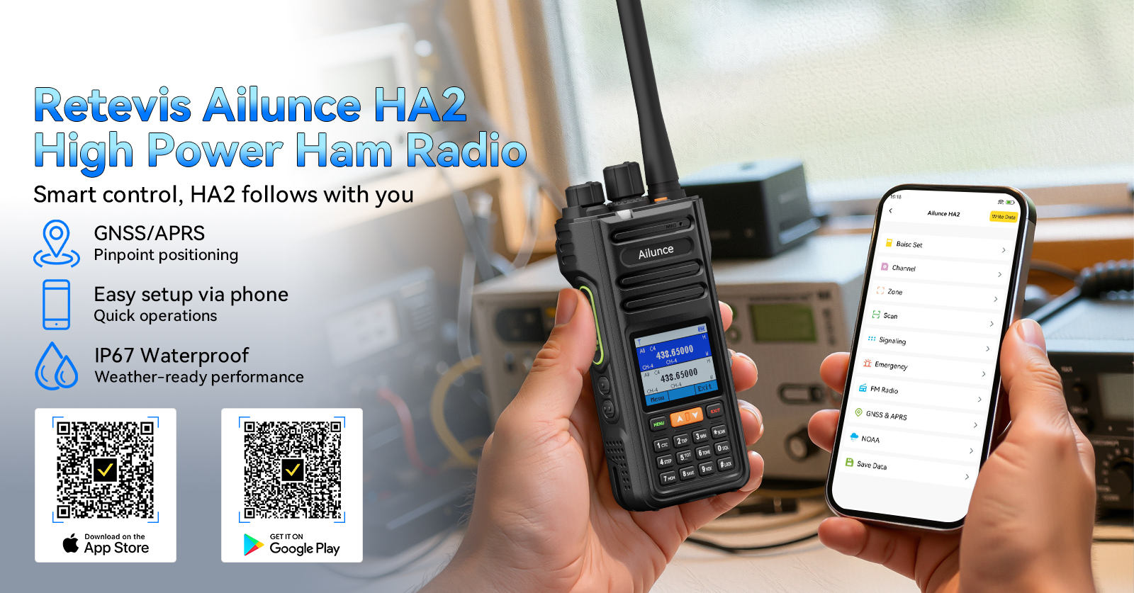 Retevis HA2 bluetooth app programming ham radio