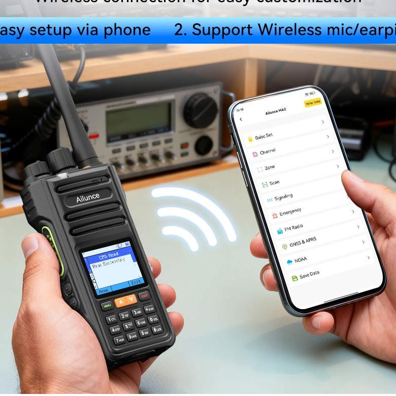 Ailunce HA2 Bluetooth APP Programming UV Dual Band Ham Radio with GPS/APRS