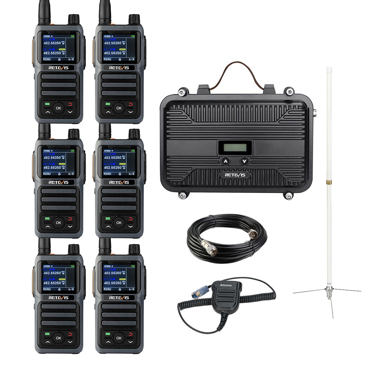 Retevis RT97S GMRS Repeater and RB17P GMRS Handheld Radio Bundle