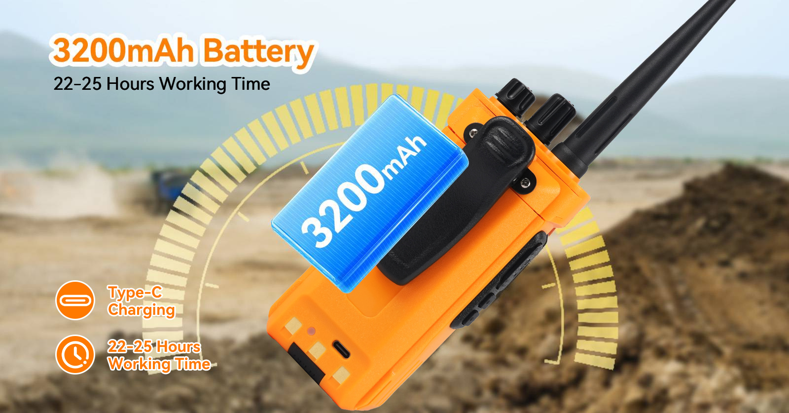 Retevis RT29 radio with 3200mAh Battery and type-c charging